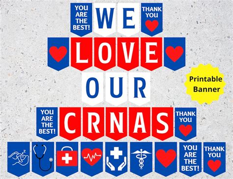 Crna Week Printable Banner We Love Our Crnas Sign Certified