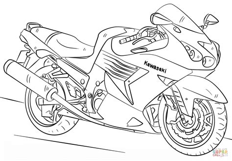 Kawasaki Motorcycle Coloring Page Free Printable Coloring Pages