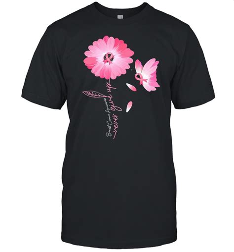 Daisy Flower Breast Cancer Never Give Up Shirt Trend T Shirt Store Online