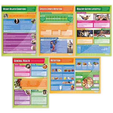 Buy Fitness And Well Being S Set Of 5 Pe S Gloss Paper Measuring 850 Mm X 594 Mm A1