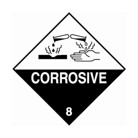 UN Hazard Warning Diamond Class 8 Corrosive Substances Hazchem Safety Ltd