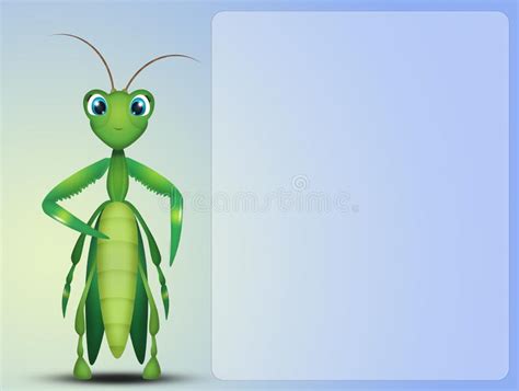 Mantis Insect Cartoon Illustration Stock Vector