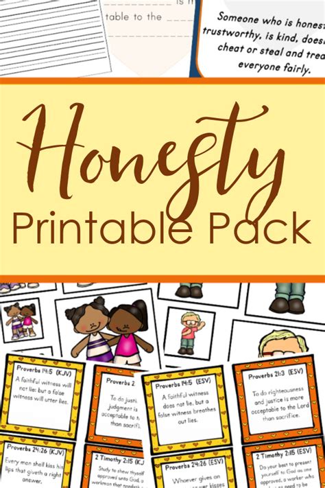 Free Honesty Printable Pack Honesty Lesson Bible Lessons For Kids