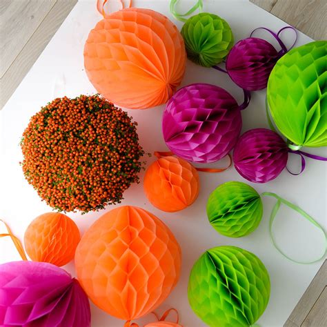10 Tissue Paper Honeycomb Balls Party Set Your Colors Etsy