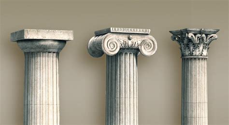 Types Of Ancient Greek Columns 3d Scene Mozaik Digital Education