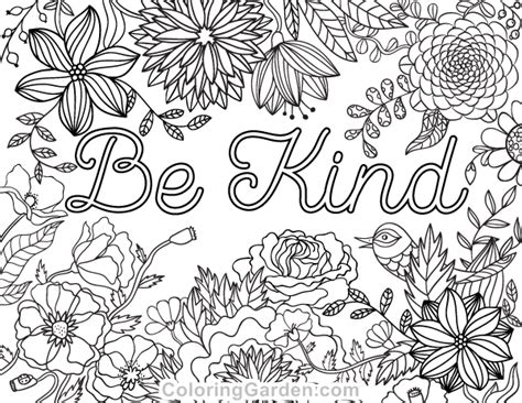 Be Kind Printable Coloring Page
