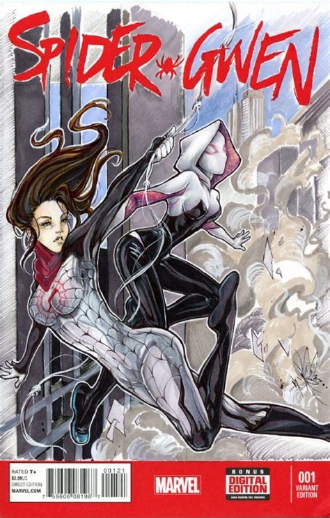 Spider Gwen And Silk Sketch Cover By Yuriko Shirou Comic Art