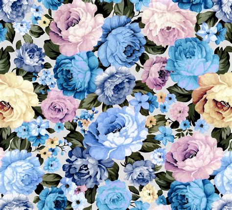 Blue Rose Floral Print Fabric Curtains And Fabx