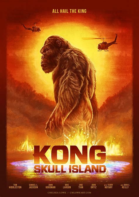 Kong Skull Island 2017a2 Digital Painting Poster Design Jumping