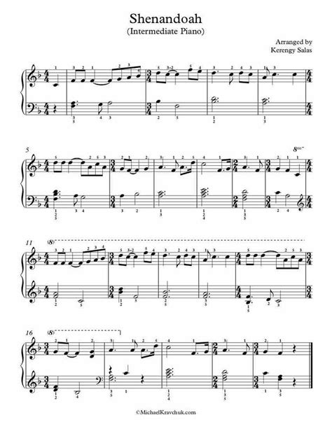 Song arrangement can feel like it requires a dash of magic and a pinch of artistic genius. Intermediate Piano Arrangement Sheet Music - Shenandoah (2020) | Sheet music, Piano sheet music ...