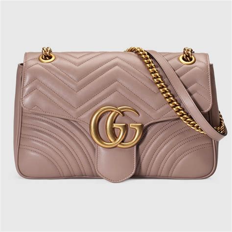 Gucci Gg Marmont Small Chain Shoulder Bag In Matelassé Chevron Leather