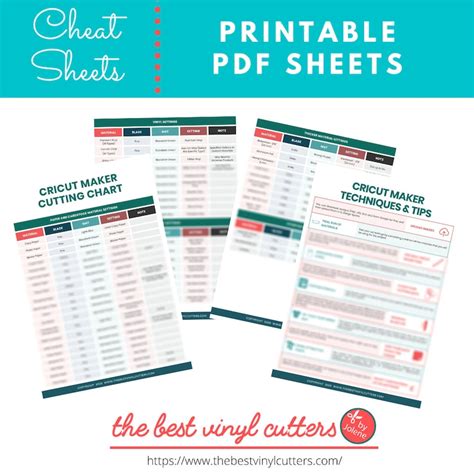 Free Printable Cricut Cheat Sheets Printable