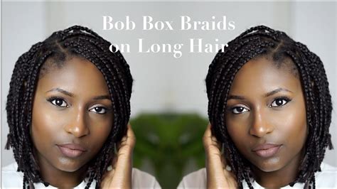 Box braid installation may vary. Short box braids on long hair - YouTube