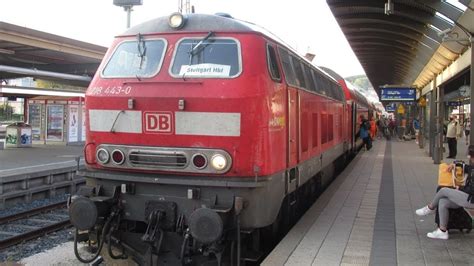 Germany Ulm A Db Regio Class 218 Rabbit Diesel Loco Is Detached From A Lindau Stuttgart