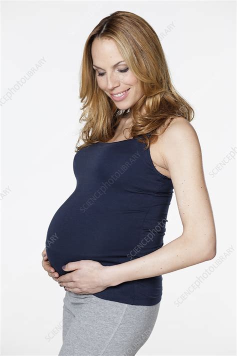 Pregnant Woman Holding Belly Stock Image F003 9632 Science Photo Library