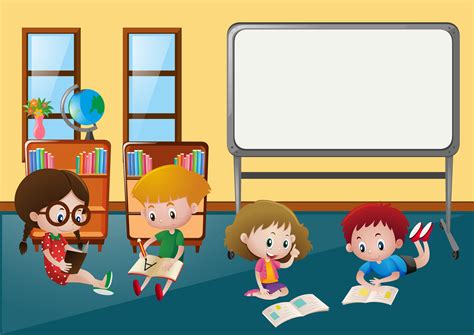 Kids Learning In Classroom 381637 Vector Art At Vecteezy