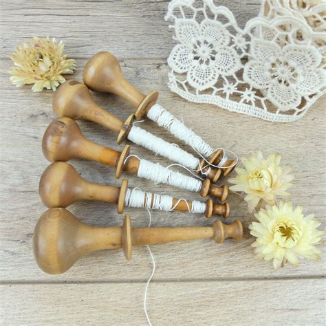 Wood Spindles Antique Spindles Wooden Bobbin Wooden Spools Lace