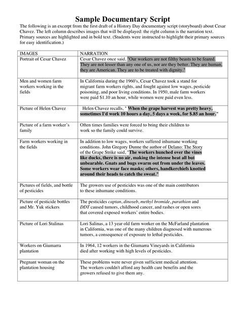 Documentary Script Outline Examples Pdf