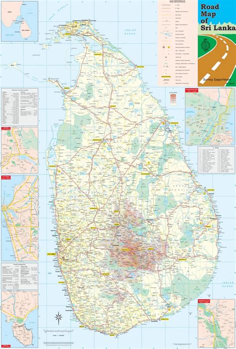 Large Detailed Road Map Of Sri Lanka