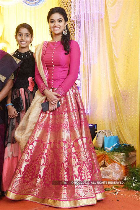 Keerthy Suresh During Her Sister Revathys Wedding Reception Held In
