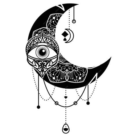 Premium Vector Crescent Moon Eye Contour Symbol