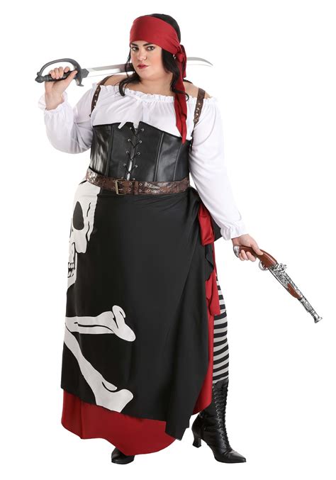 Plus Size Womens Pirate Flag Gypsy Costume