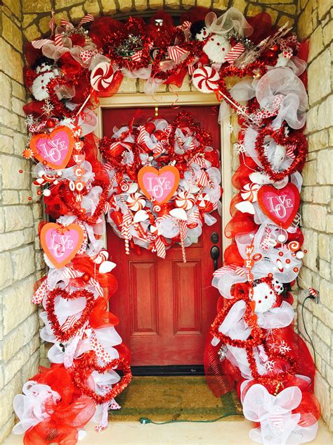 Diy Valentines Day Deco Mesh Decor For Front Door Happy Valentines