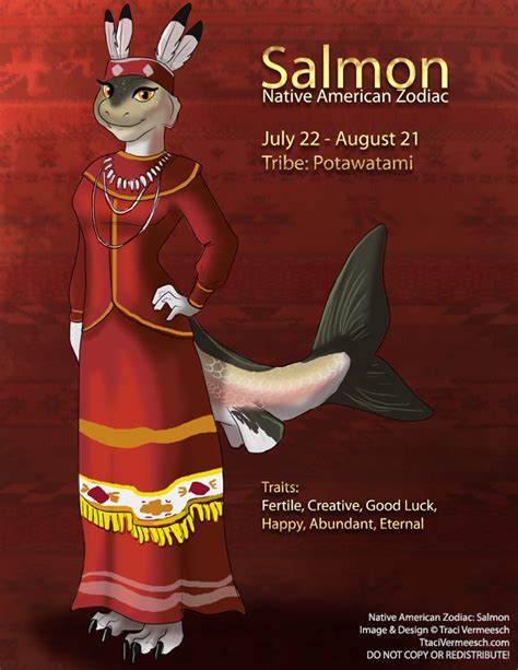 Character Design Native American Zodiac Salmon By Ulario On Deviantart