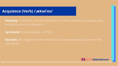 Acquiesce Word Of The Day For Ielts Speaking And Writing