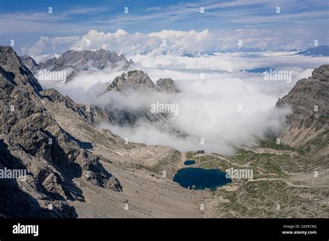 Mountain Peaks Above Clouds Dolomites Lienz Austria Stock Photo Alamy