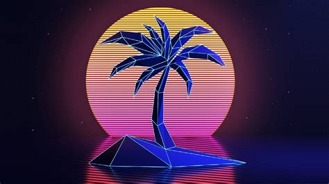 Vhs Palm Trees 1980s New Retro Wave Retro Style Vintage Sunset