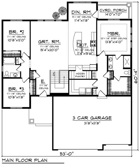 New 3 Bedroom Ranch Floor Plans 5 Solution