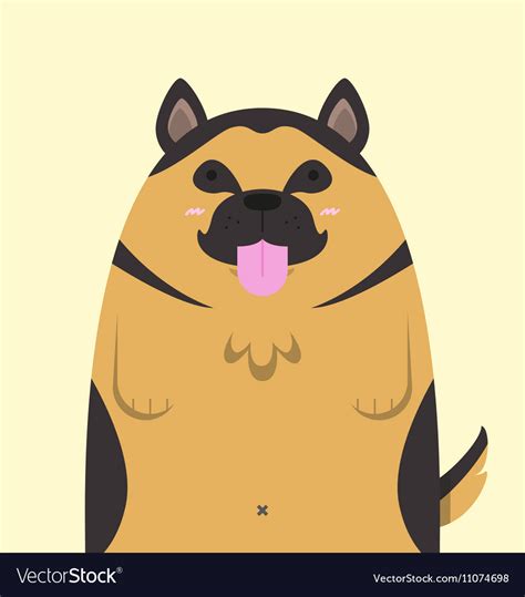 Cute Big Fat German Shepherd Dog Royalty Free Vector Image