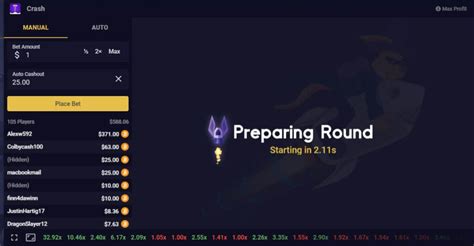 Crash is a game filled with exhilarating luck, loaded with the potential to win big. How to Play Roobet Crash Game from US and other countries ...