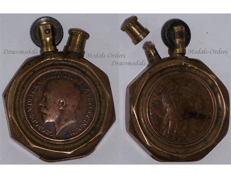 France Britain Wwi Trench Art Lighter Marianne King George V French