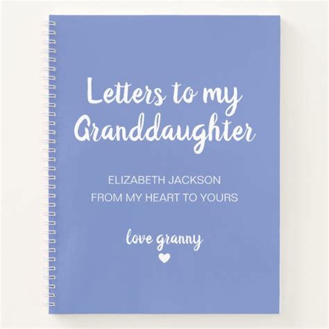 Letters To My Granddaughter Memory Book Zazzle Keepsake Journal