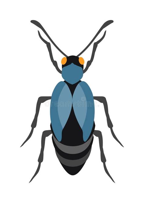 Beetle Flat Insect Bug In Cartoon Style Vector Stock Vector