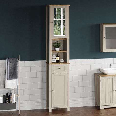 Bathroom Cabinet Single Double Door Wall Mounted Tallboy Cupboard Mdf
