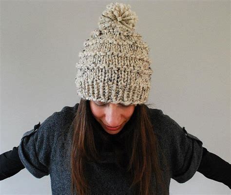 Make A Chunky Knitted Wool Hat With A Pom Pom This Free Knitting