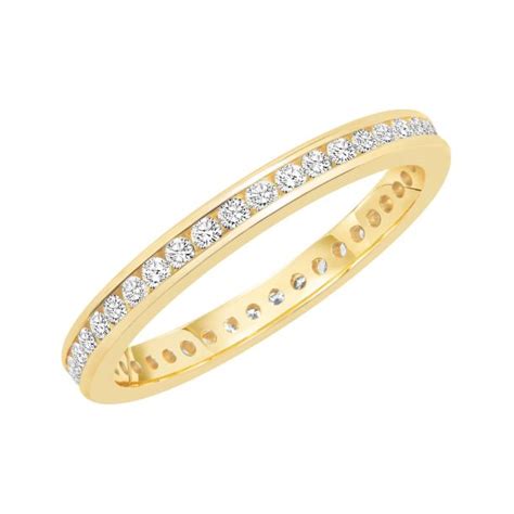 Yellow Gold Channel Set Round Diamond Eternity Band Ctw Reeds Jewelers