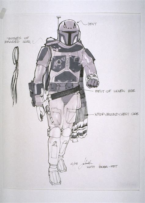 Early Concept Art Of Boba Fett By Joe Johnston And Ralph Mcquarrie