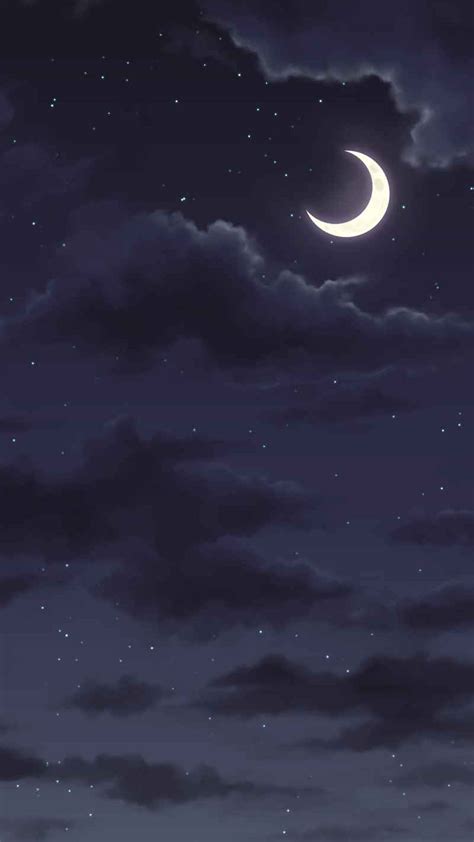 Good Night Anime Anime Sky Clouds Cloudy Dark Dark Sky Moonlight