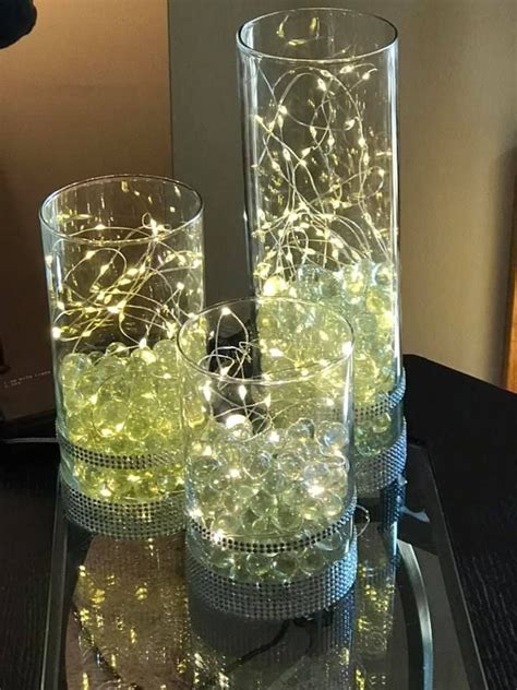 Fairy Light Vases Wedding Centerpieces With Led Lights