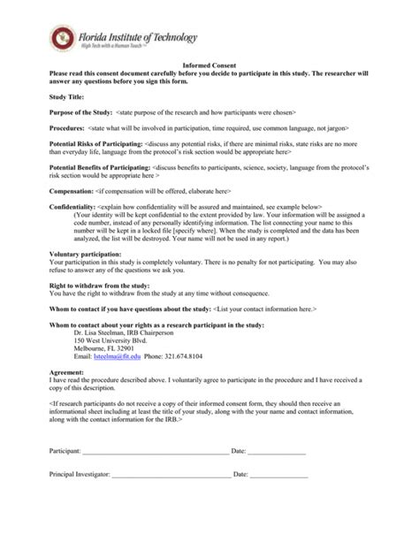 Informed Consent Form Template For Counseling Doc Minasinternational