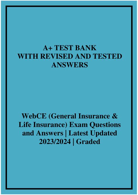 Webce General Insurance And Life Insurance Exam Questions And Answers