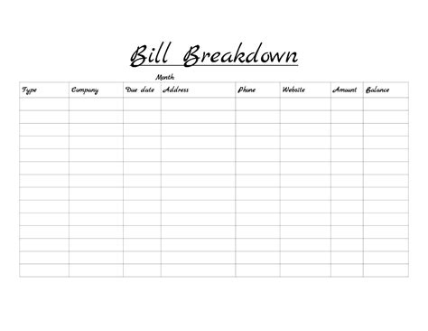 Blank Printable Monthly Bill Pay Worksheet Example Calendar Printable