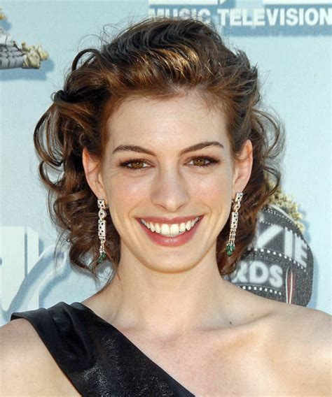 Anne Hathaway Curly Formal Updo Hairstyle