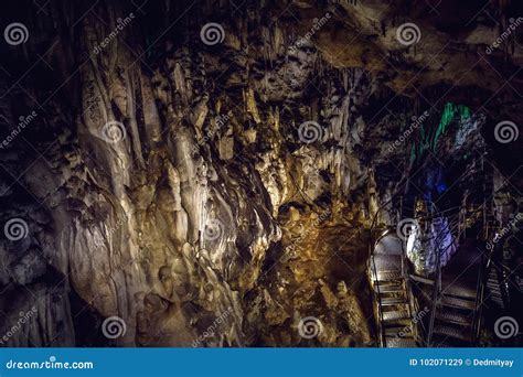 Mystery Cave Tunnel Underground Limestone Geologic Stock Image Image