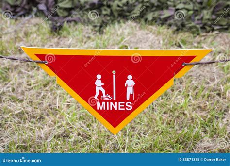 Land Mine Warning Sign Stock Image Image Of Minefield 33871335