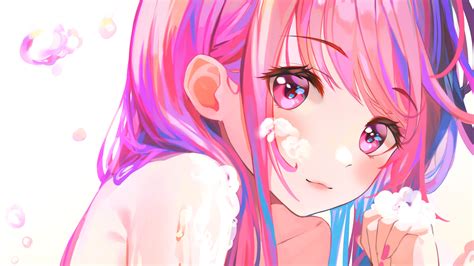 Munseonghwa Pink Hair Pink Eyes Anime 2d Artwork Digital Art